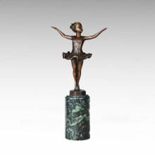 Kids Figure Statue Little Ballet Girl Bronze Sculpture TPE-702